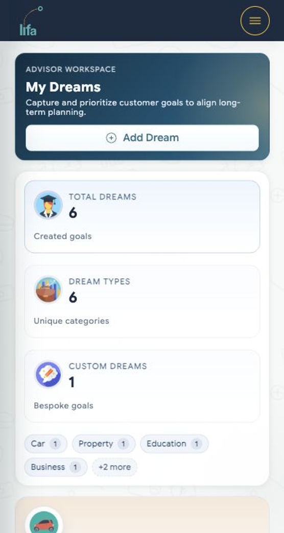 NesteggAdvisor dreams report on mobile